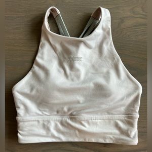 White Lululemon Longline Sports Bra